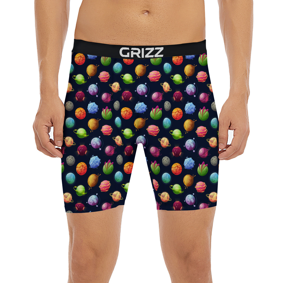 Alien Planets And Stars Print Pattern Boxer Briefs-grizzshop