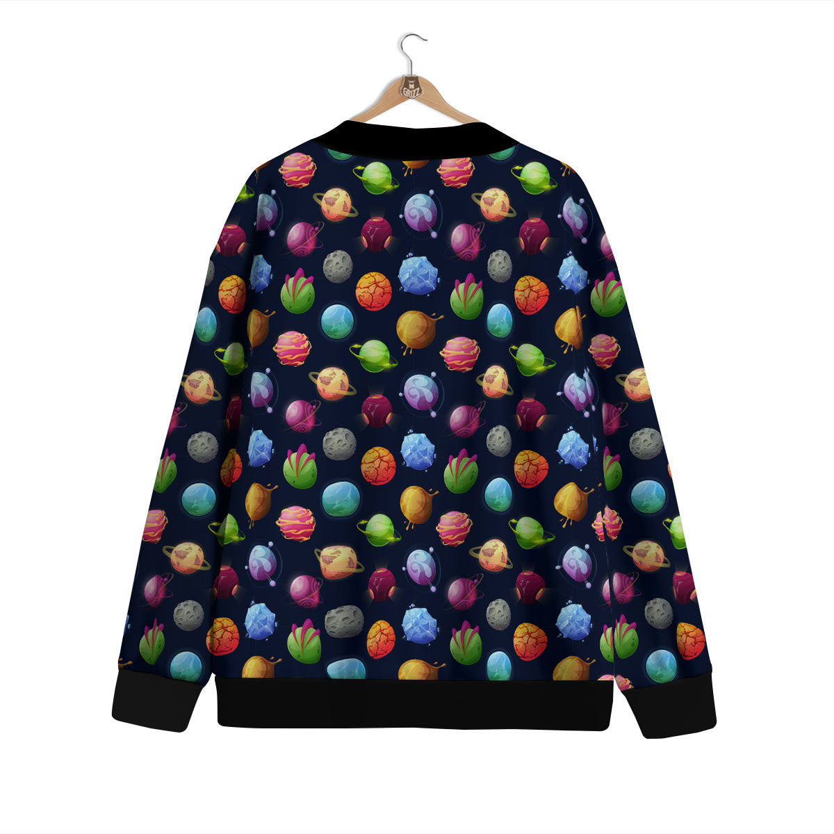 Alien Planets And Stars Print Pattern Cardigan-grizzshop
