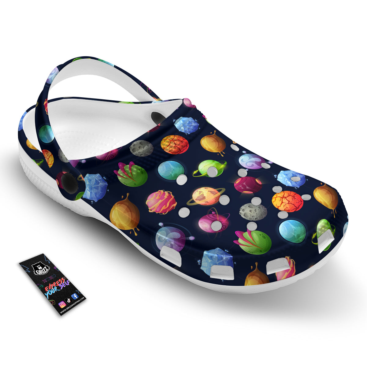 Alien Planets And Stars Print Pattern Clog-grizzshop