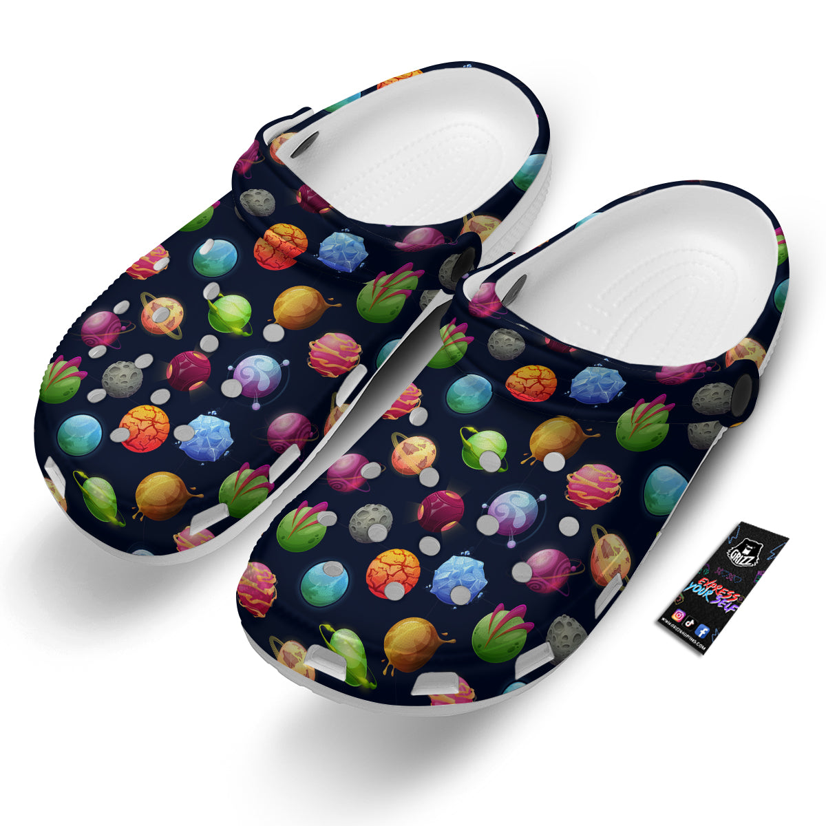 Alien Planets And Stars Print Pattern Clog-grizzshop