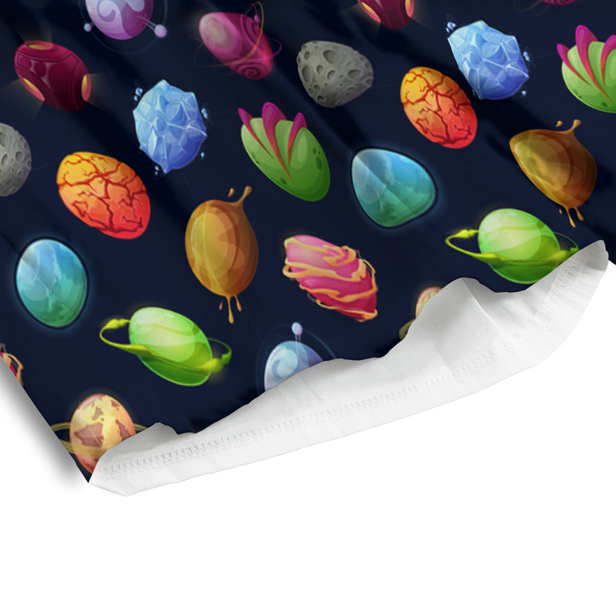 Alien Planets And Stars Print Pattern Men's Athletic Shorts