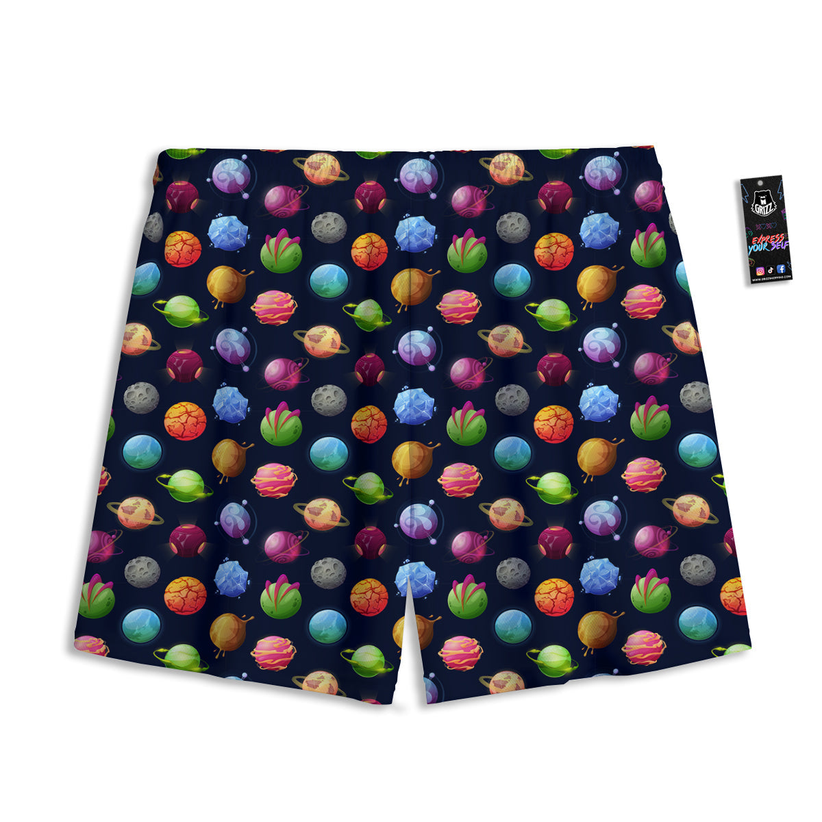 Argyle Dark Grey Print Pattern Mesh Shorts
