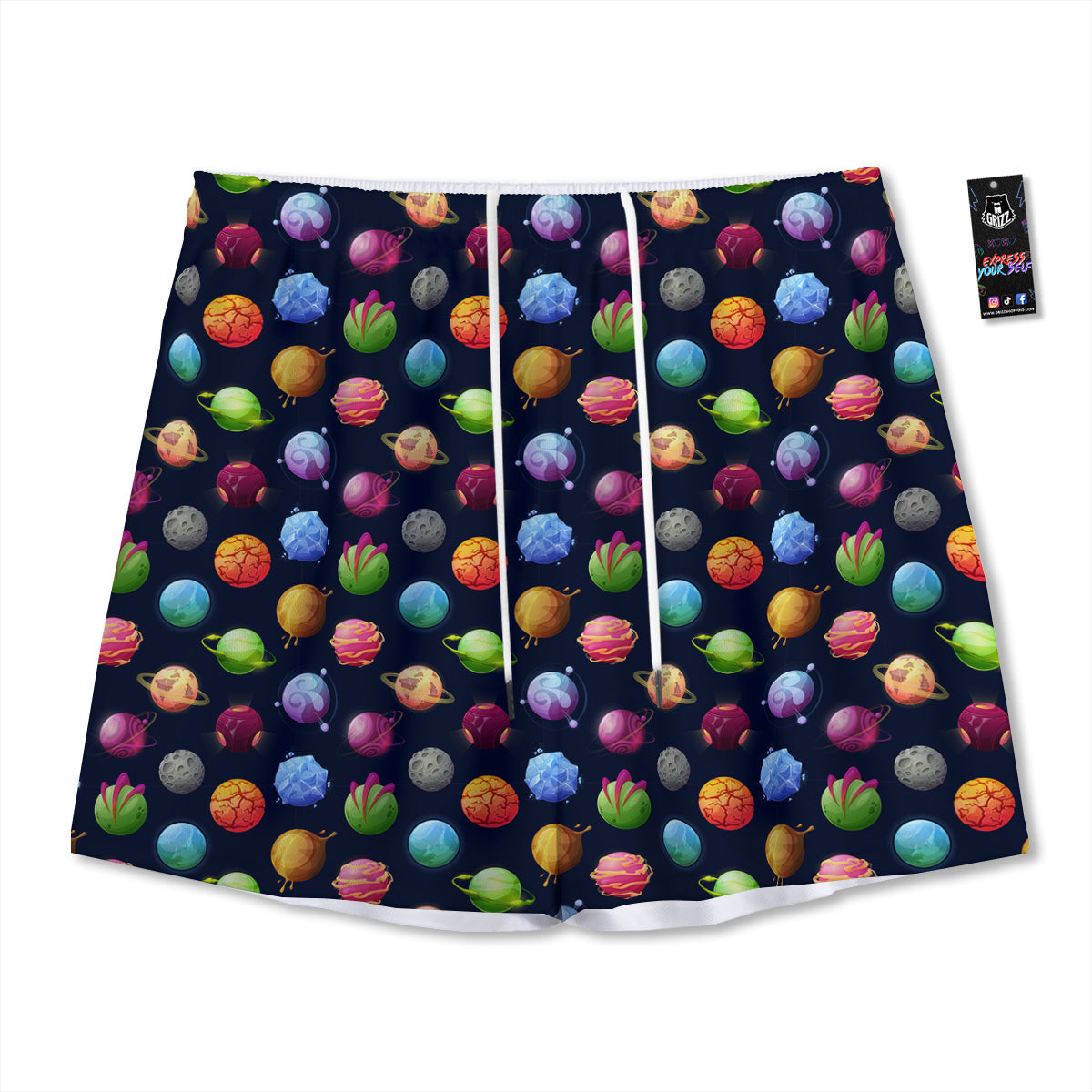 Argyle Dark Grey Print Pattern Mesh Shorts