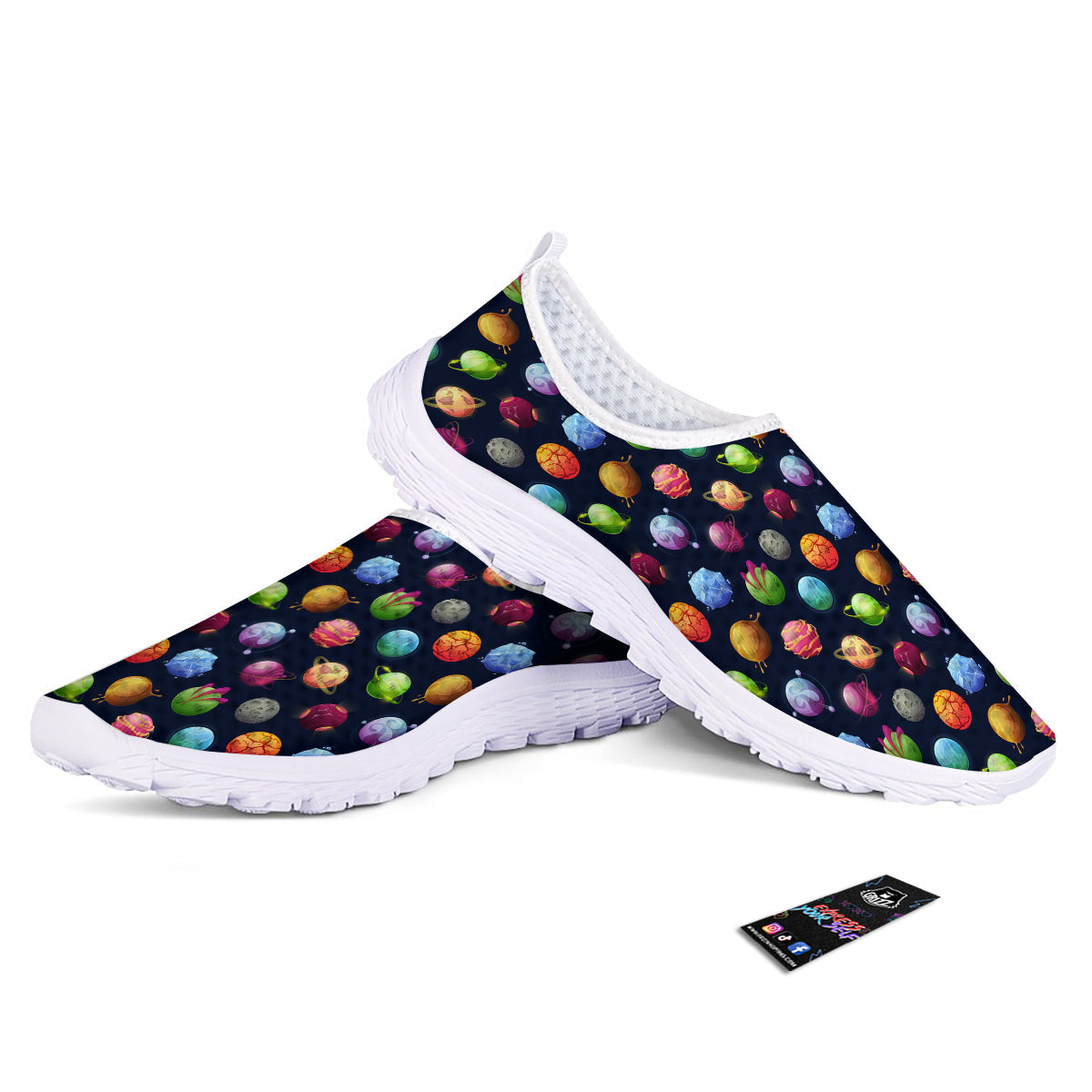 Alien Planets And Stars Print Pattern Nurse Shoes-grizzshop