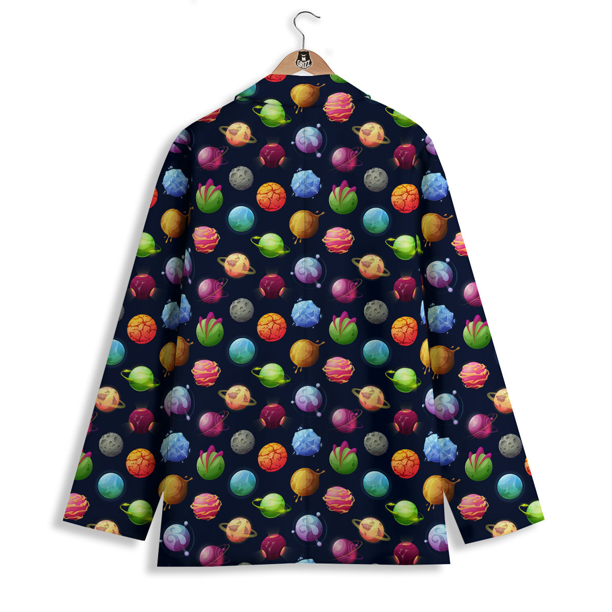 Alien Planets And Stars Print Pattern Women's Blazer-grizzshop