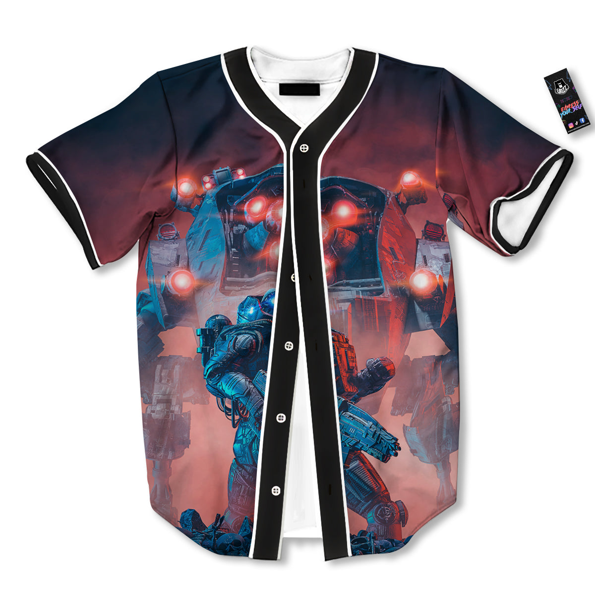 Alien Robot In the battlefield Baseball Jersey-grizzshop