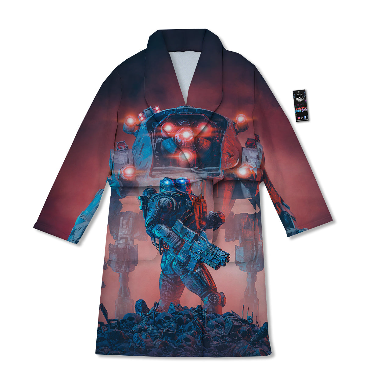 Alien Robot In the battlefield Bathrobe-grizzshop