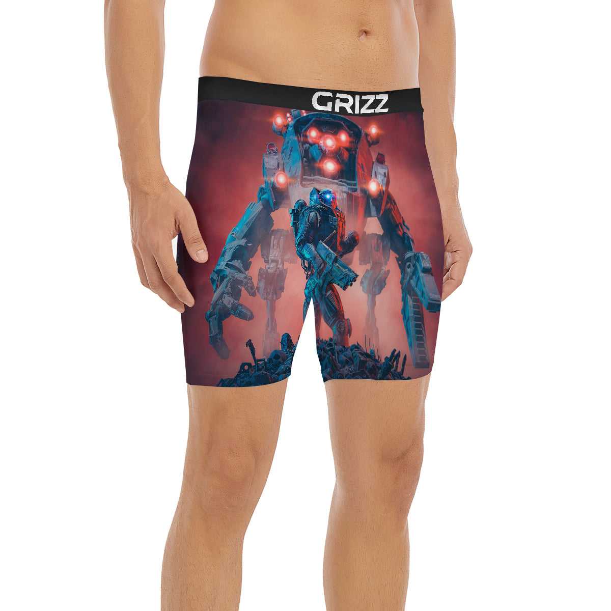 Alien Robot In the battlefield Boxer Briefs-grizzshop