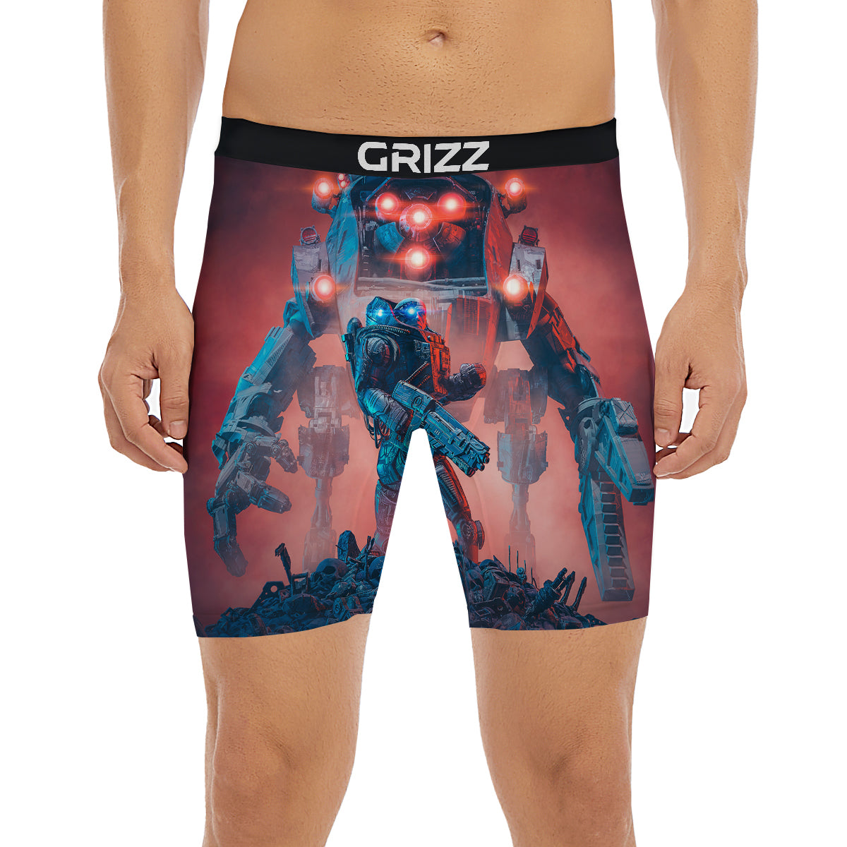 Alien Robot In the battlefield Boxer Briefs-grizzshop