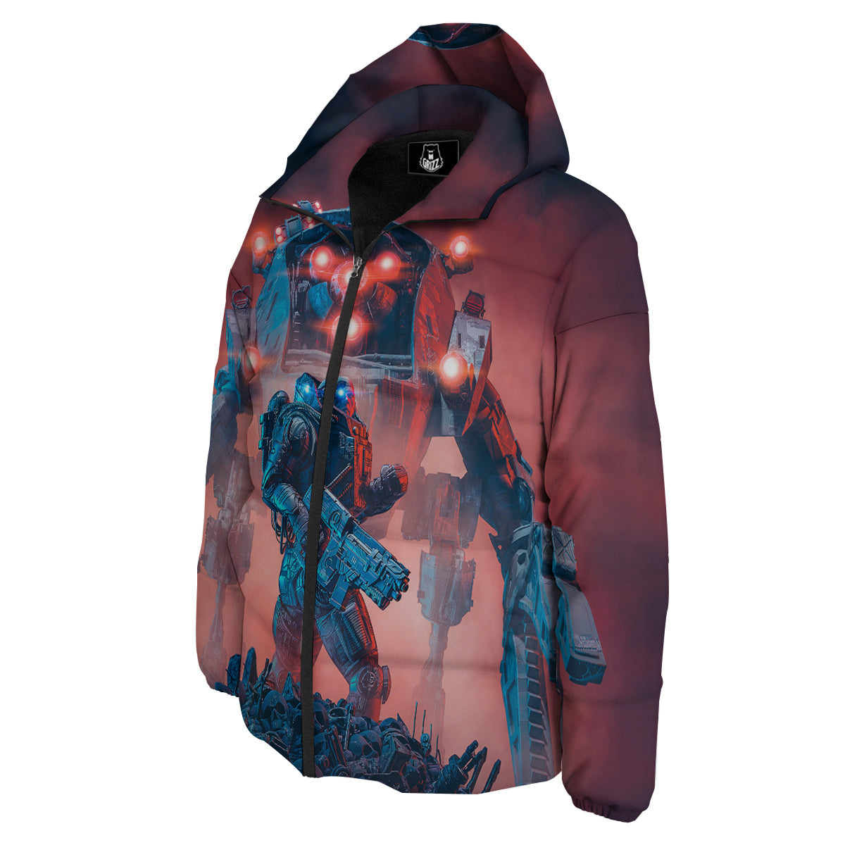 Alien Robot In the battlefield Down Jacket-grizzshop