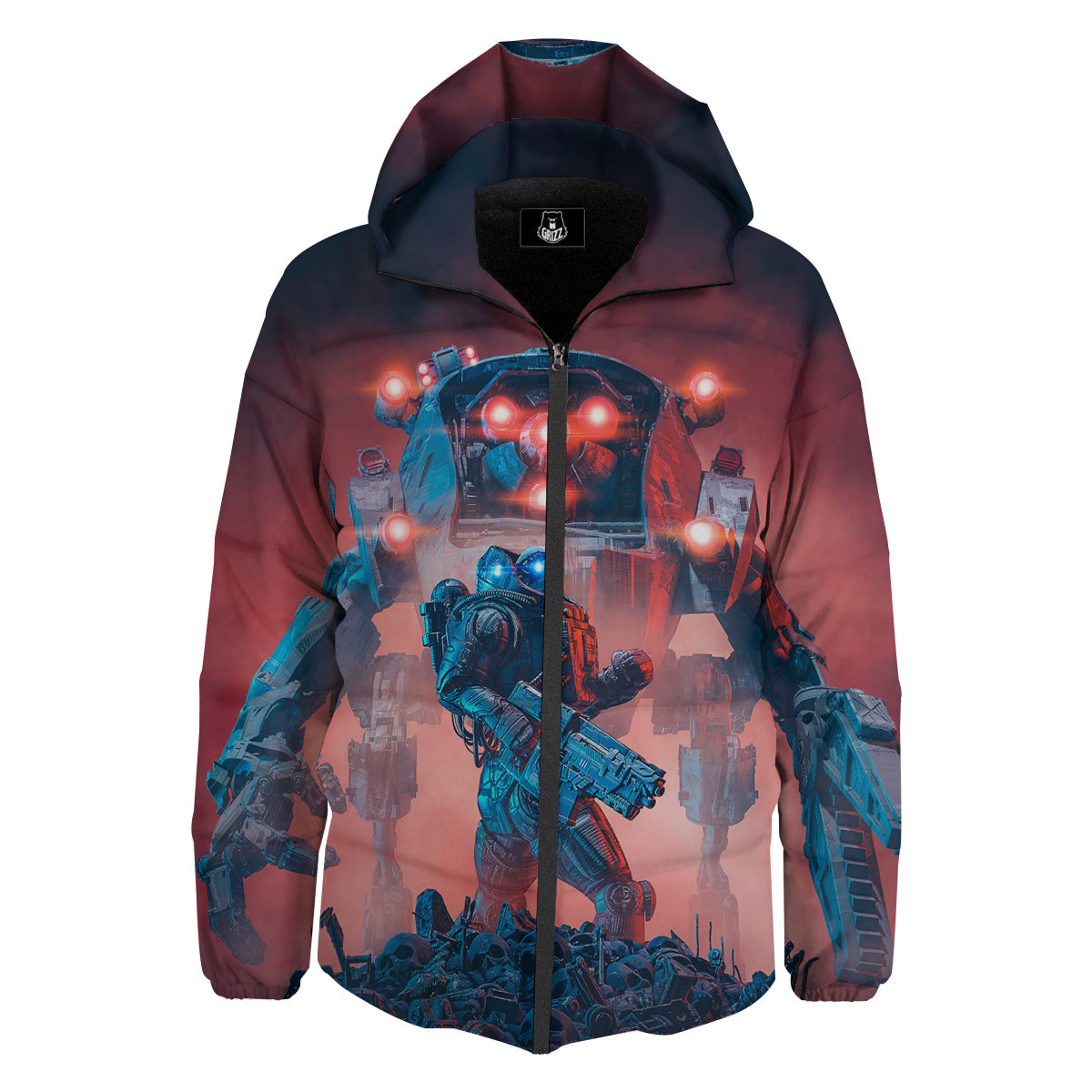 Alien Robot In the battlefield Down Jacket-grizzshop
