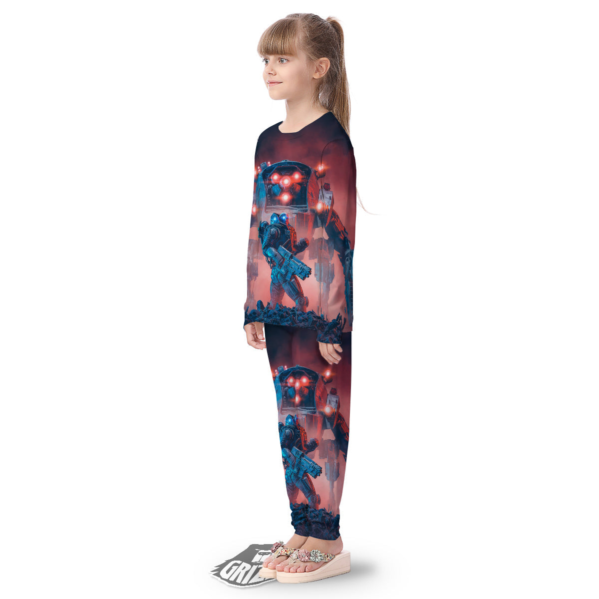 Alien Robot In the battlefield Kid's Pajamas-grizzshop