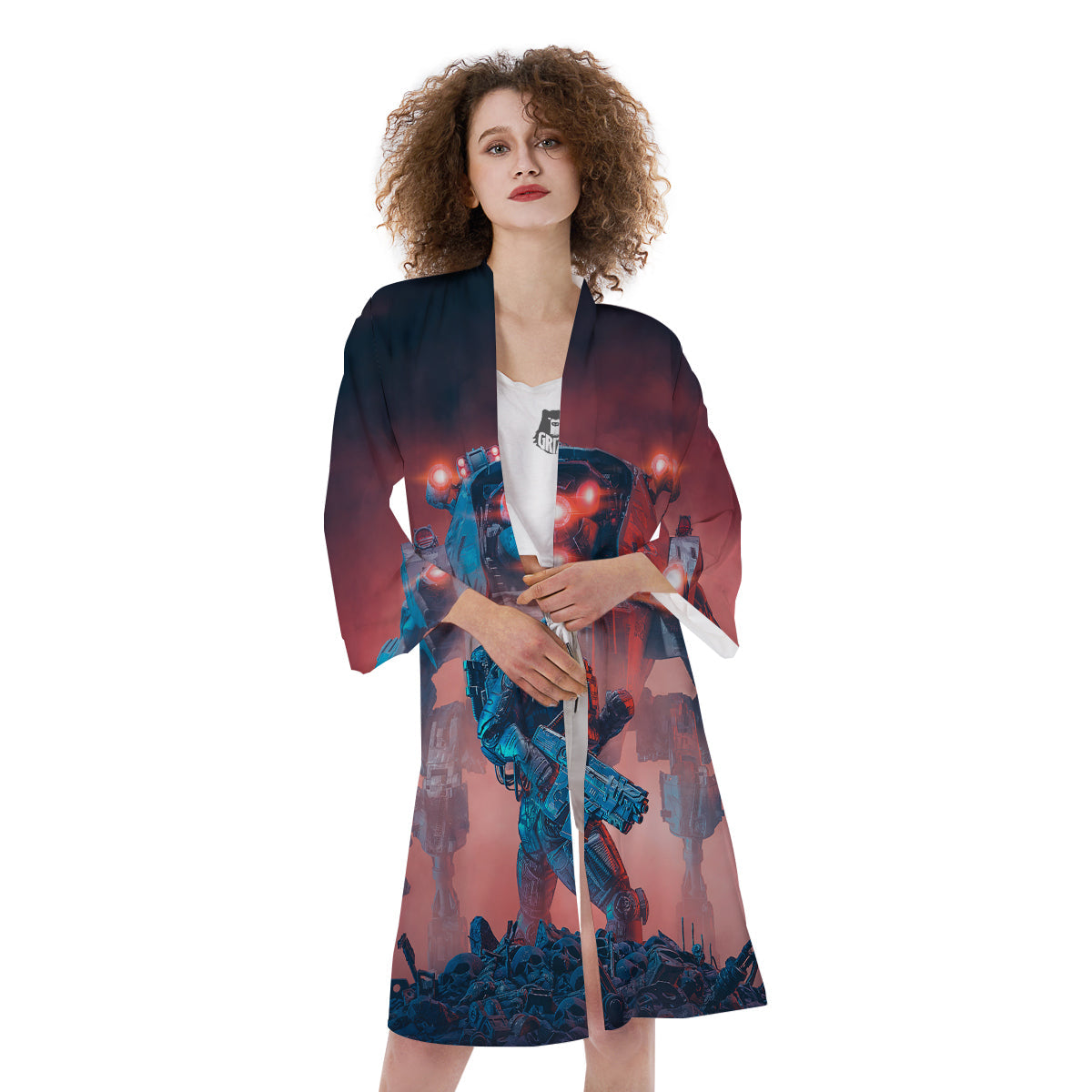 Alien Robot In the battlefield Kimono-grizzshop