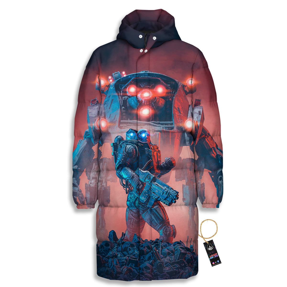 Alien Robot In the battlefield Long Down Jacket-grizzshop