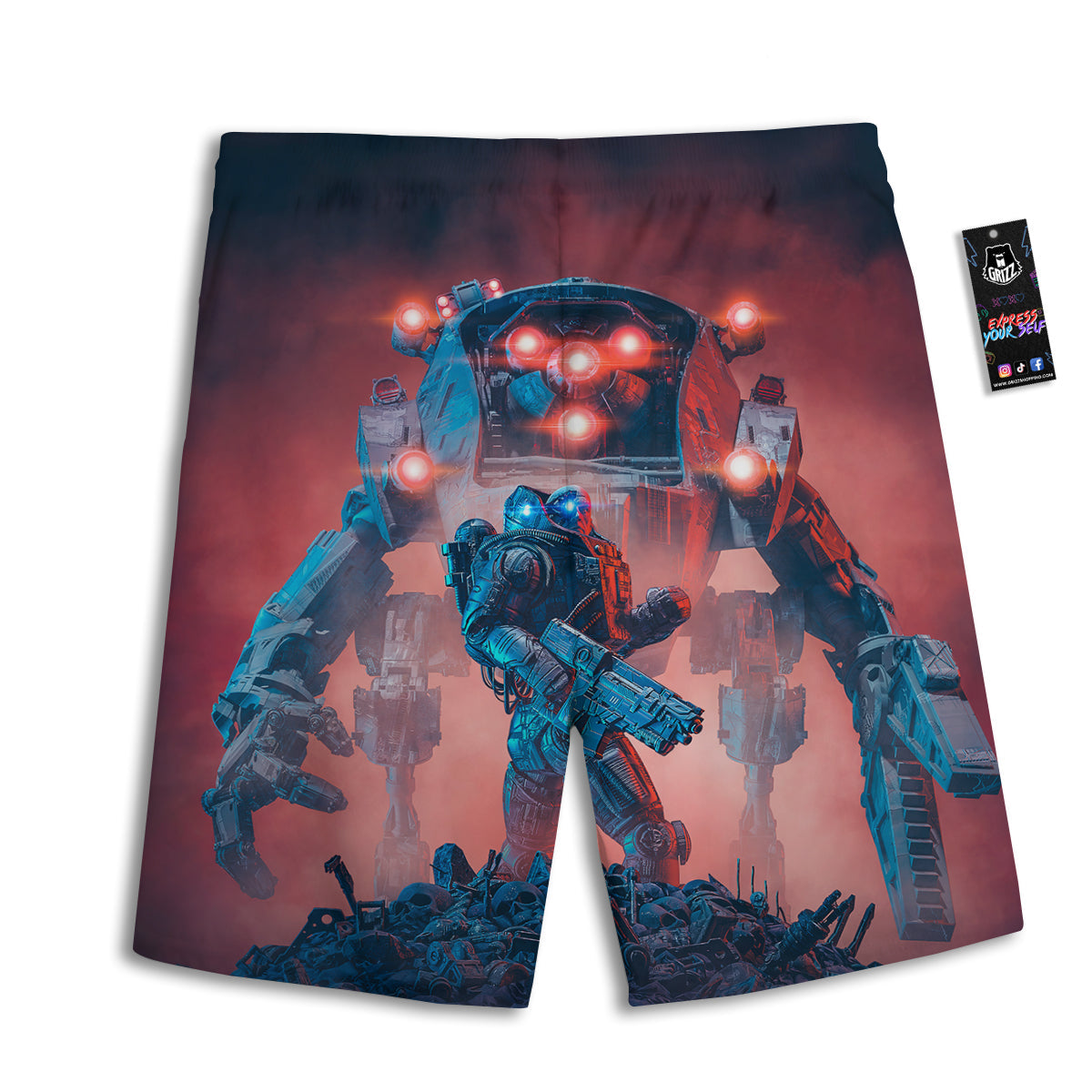 Alien Robot In the battlefield Men's Athletic Shorts