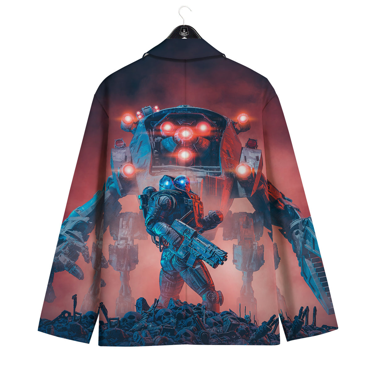 Alien Robot In the battlefield Men's Sport Coat-grizzshop