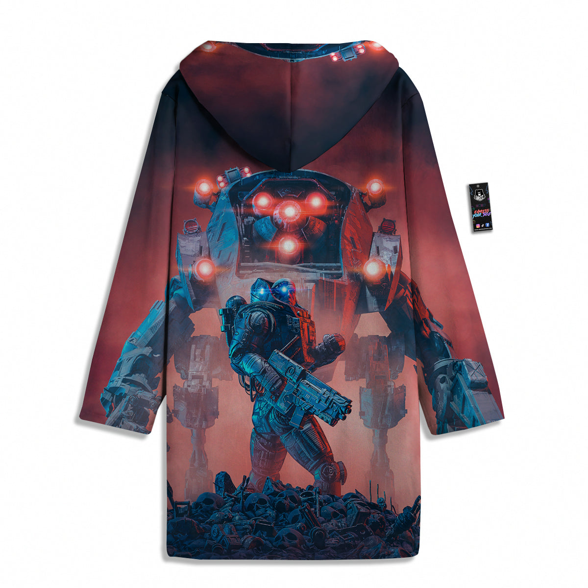 Alien Robot In the battlefield Men's Windbreaker Jacket-grizzshop