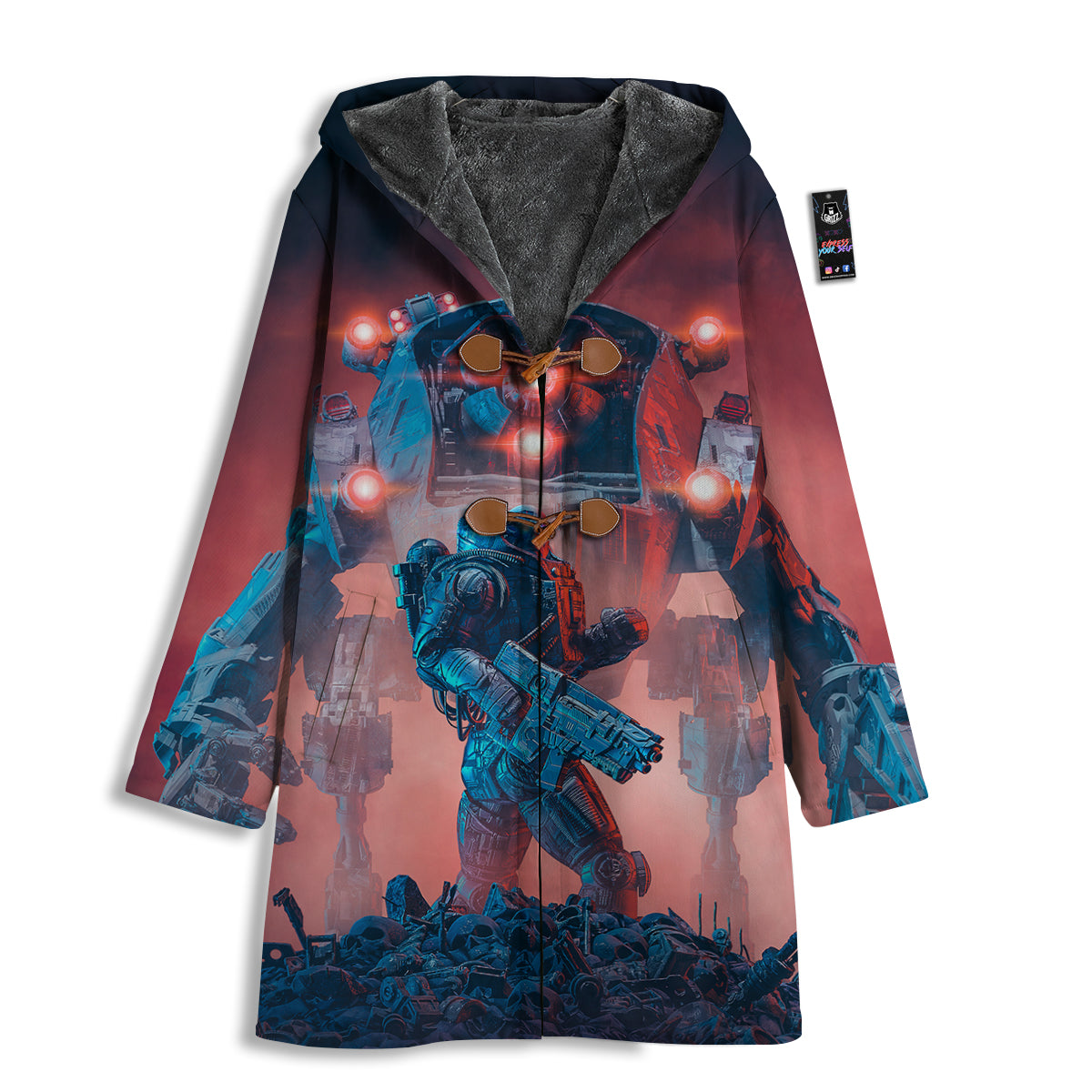 Alien Robot In the battlefield Men's Windbreaker Jacket-grizzshop
