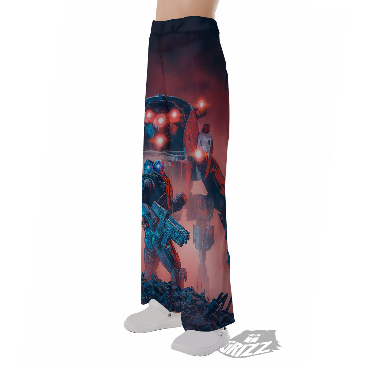 Alien Robot In the battlefield Pajama Pants-grizzshop