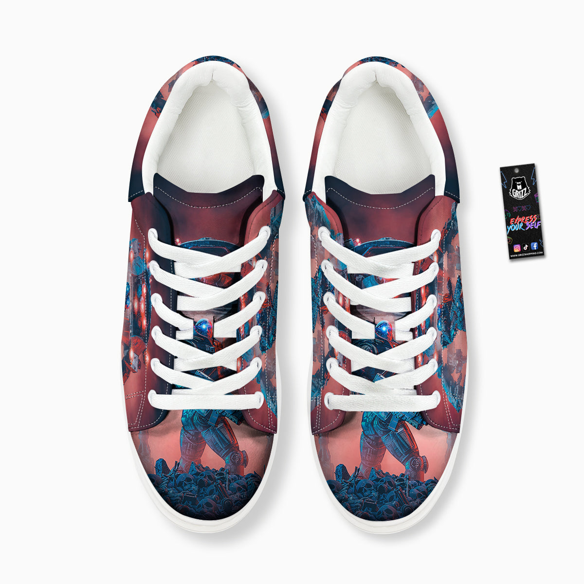Alien Robot In the battlefield Platform Shoes-grizzshop