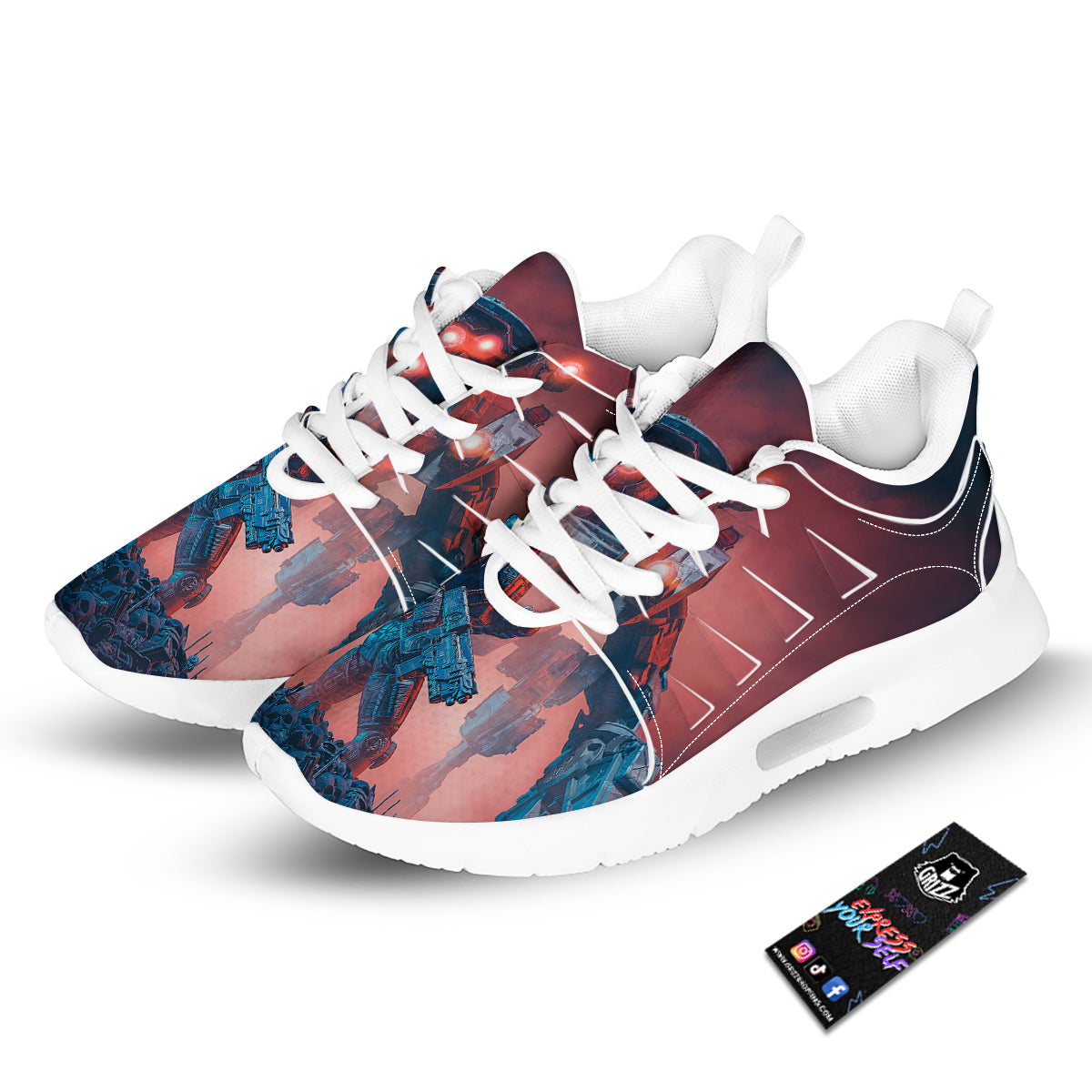 Alien Robot In the battlefield Tennis Shoes-grizzshop