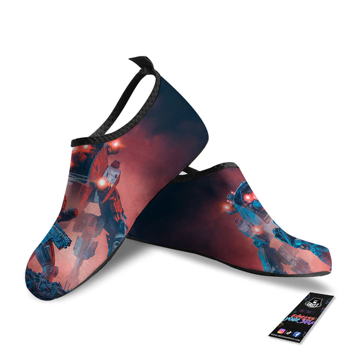 Alien Robot In the battlefield Water Shoes-grizzshop