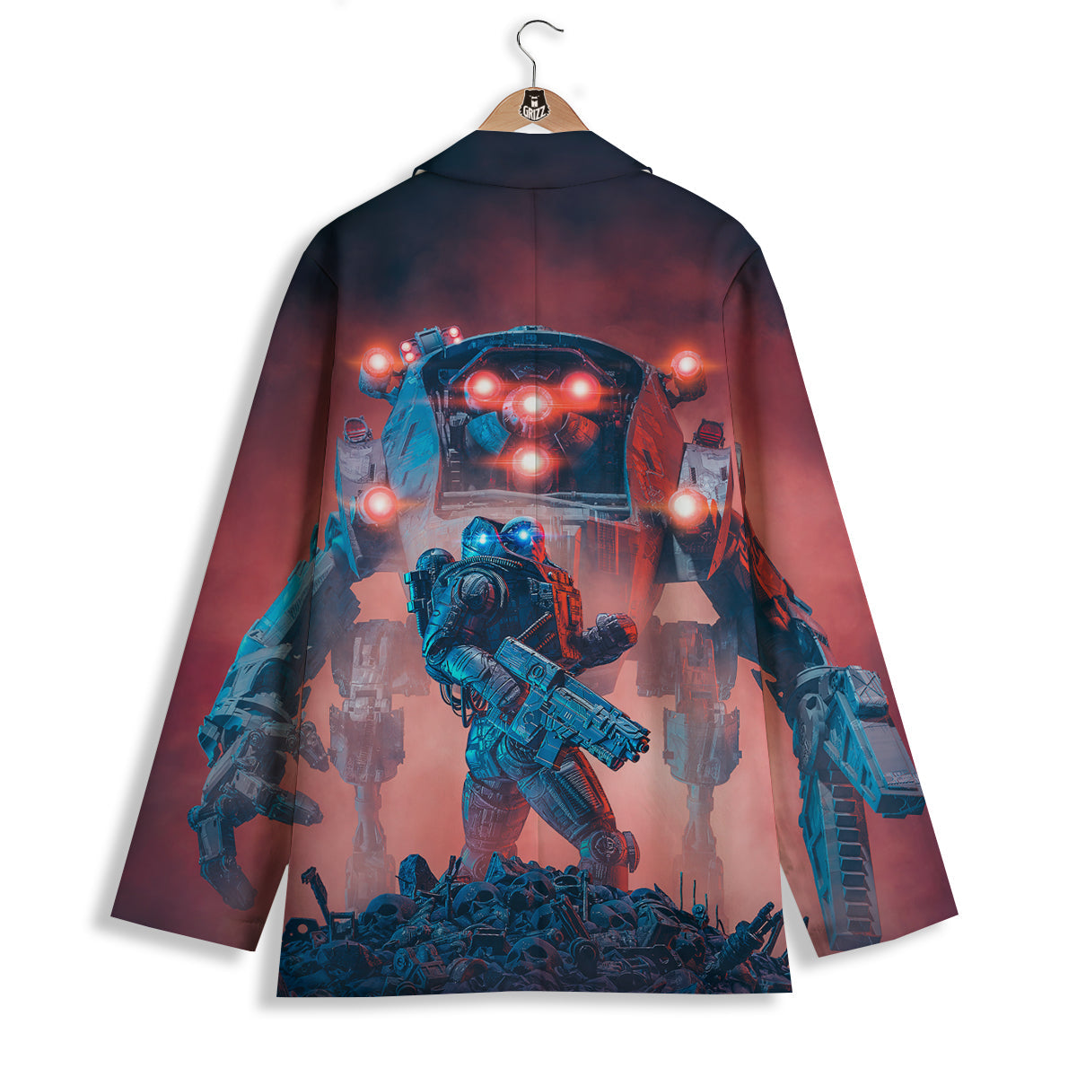 Alien Robot In the battlefield Women's Blazer-grizzshop