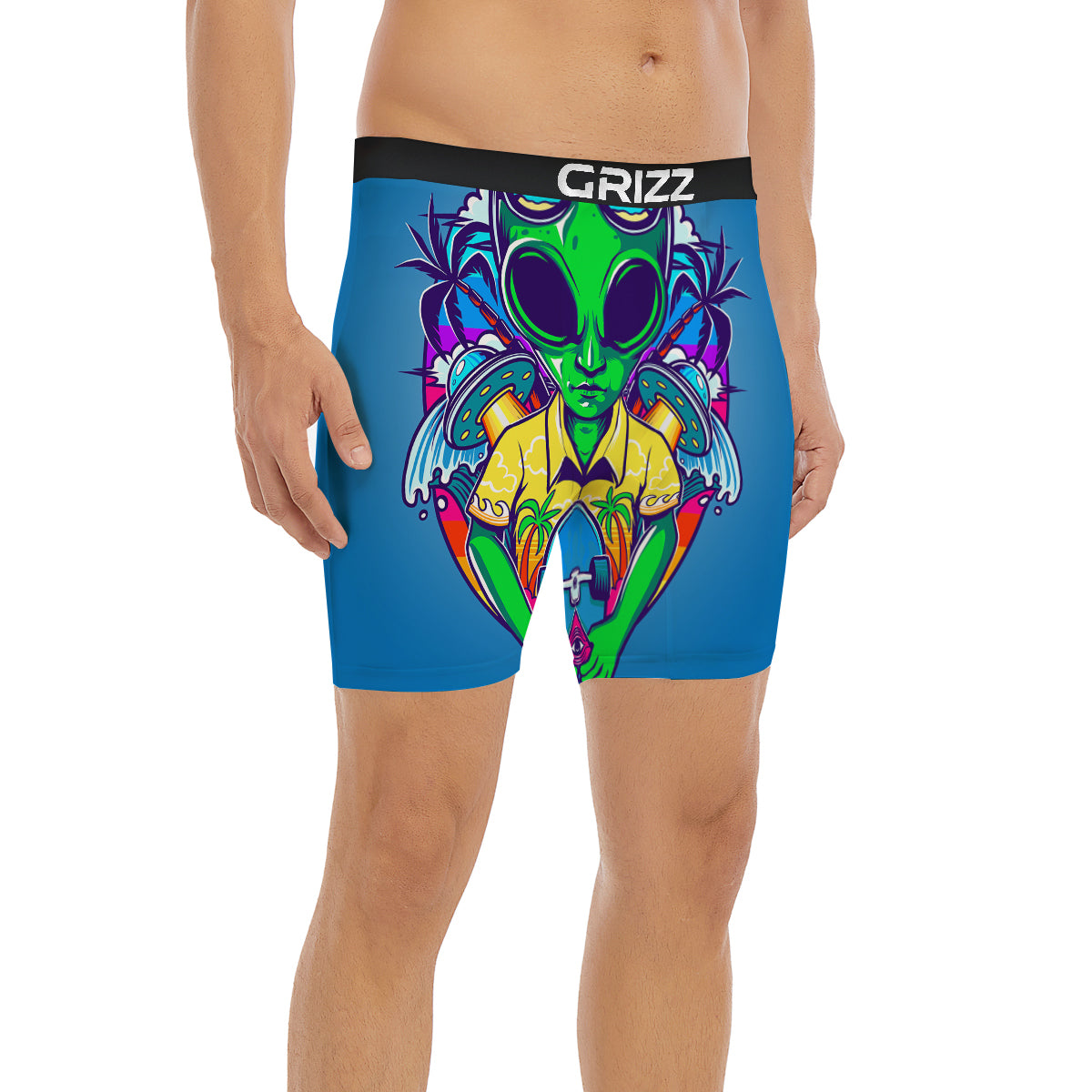 Alien Summer Beach Print Boxer Briefs-grizzshop