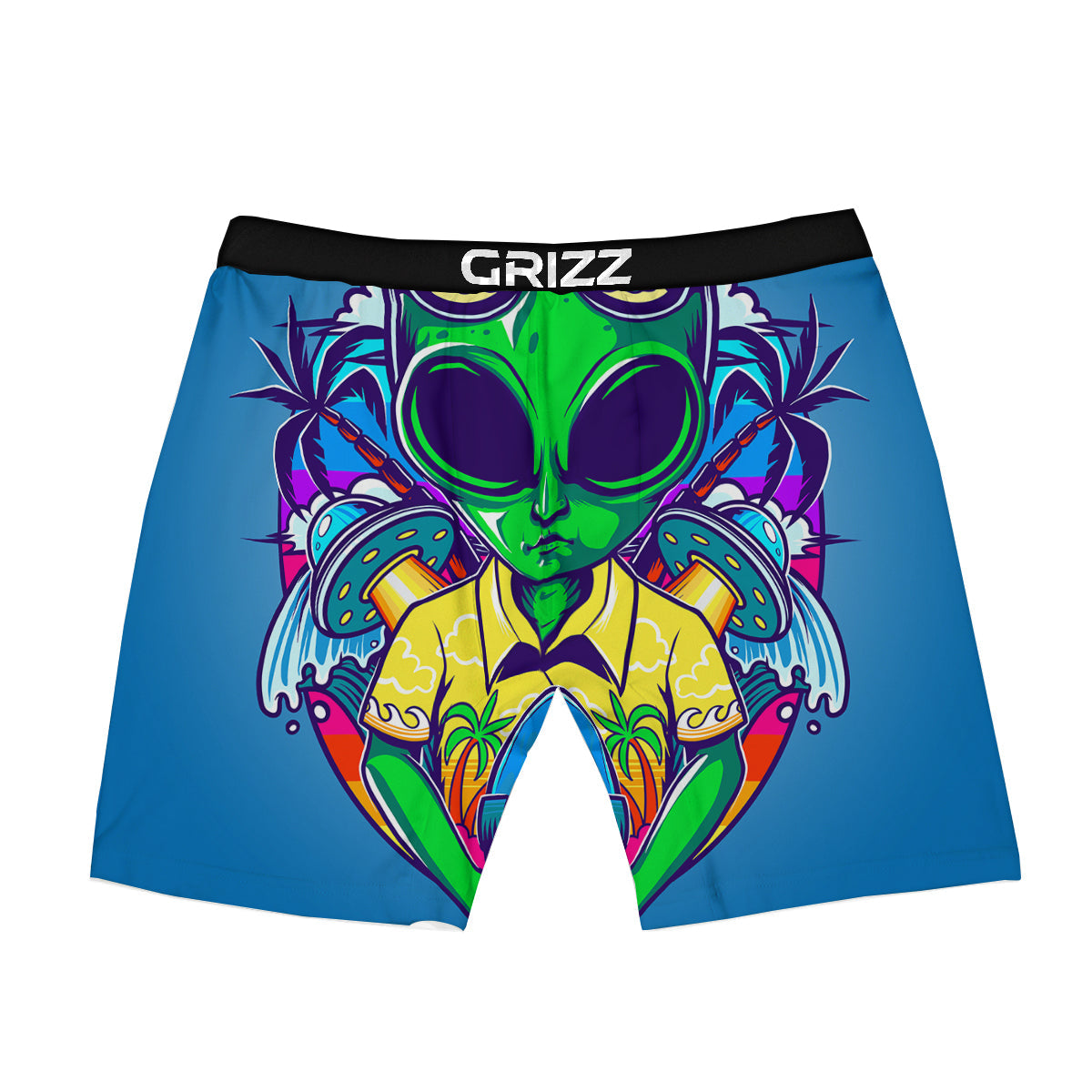Alien Summer Beach Print Boxer Briefs-grizzshop
