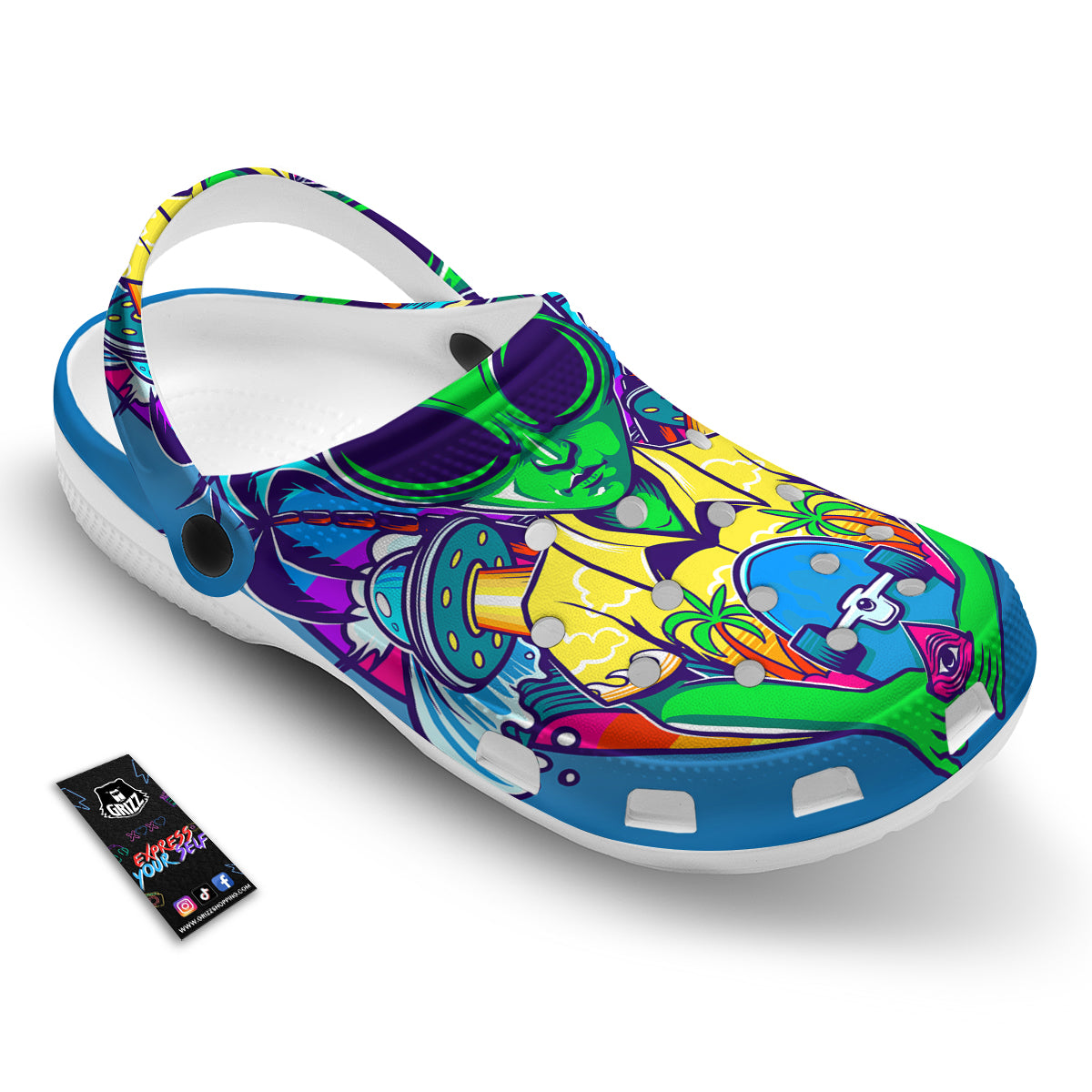 Alien Summer Beach Print Clog-grizzshop