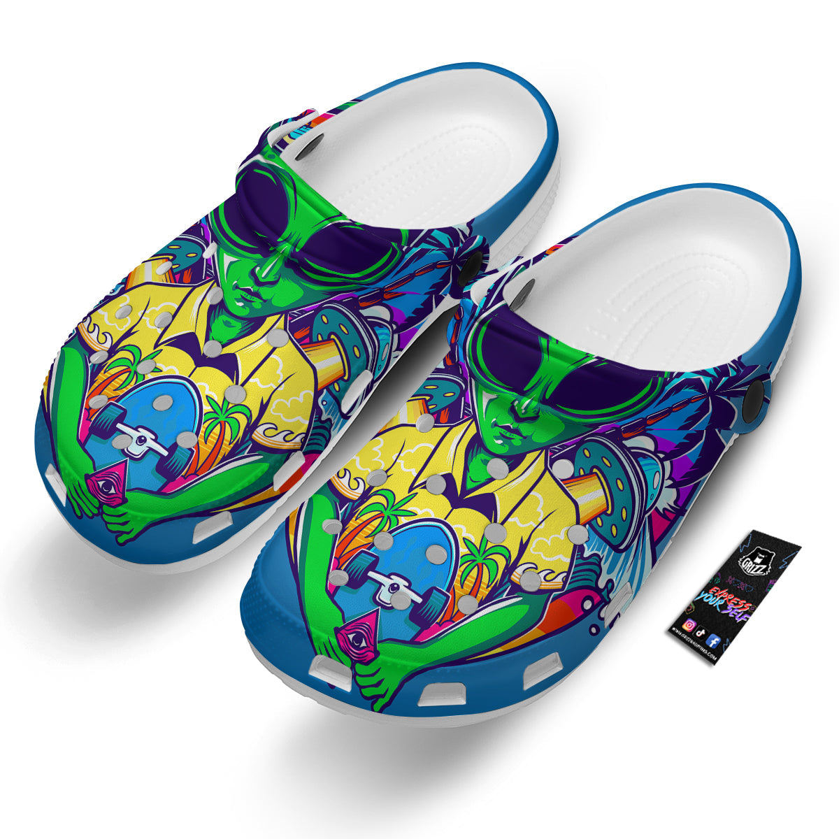 Alien Summer Beach Print Clog-grizzshop