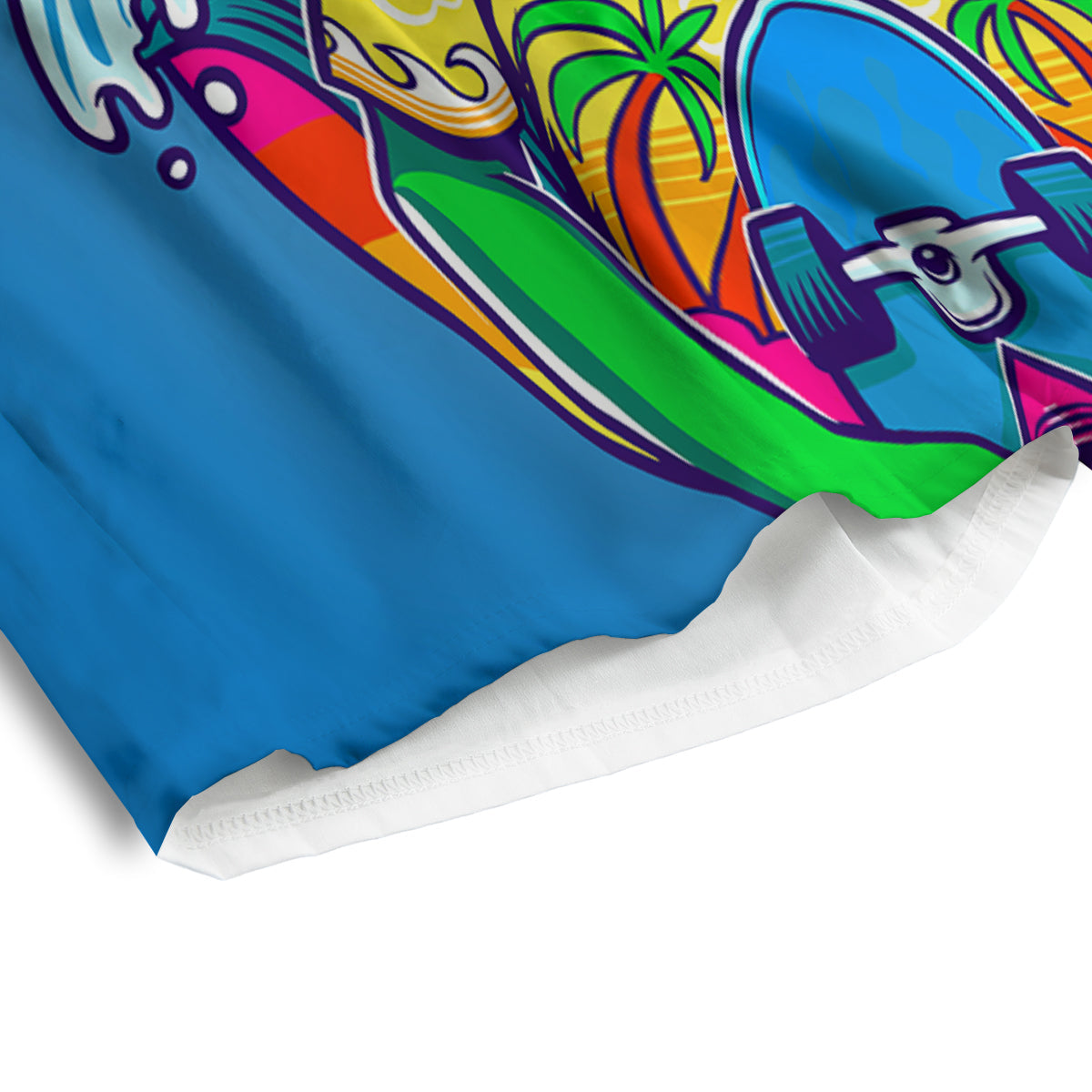Alien Summer Beach Print Men's Athletic Shorts