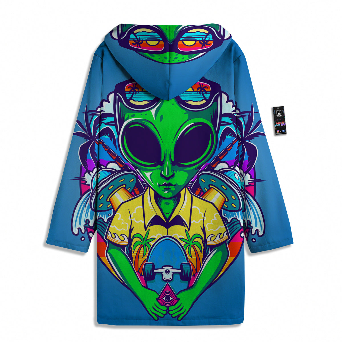 Alien Summer Beach Print Men's Windbreaker Jacket-grizzshop