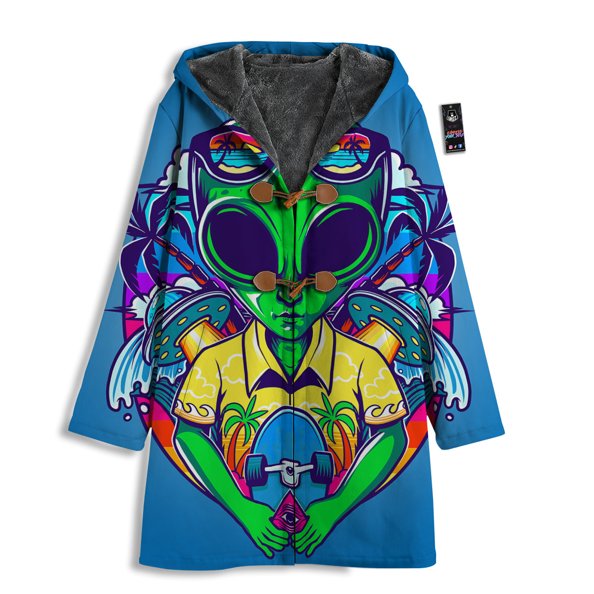 Alien Summer Beach Print Men's Windbreaker Jacket-grizzshop