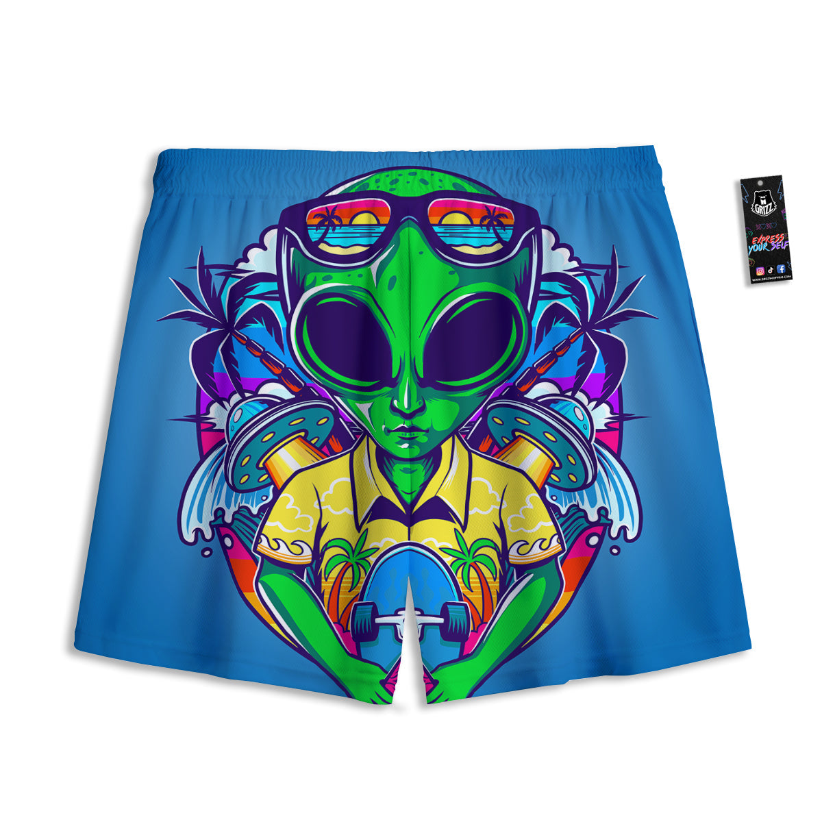 Bohemian Ethnic Mandala Print Pattern Mesh Shorts