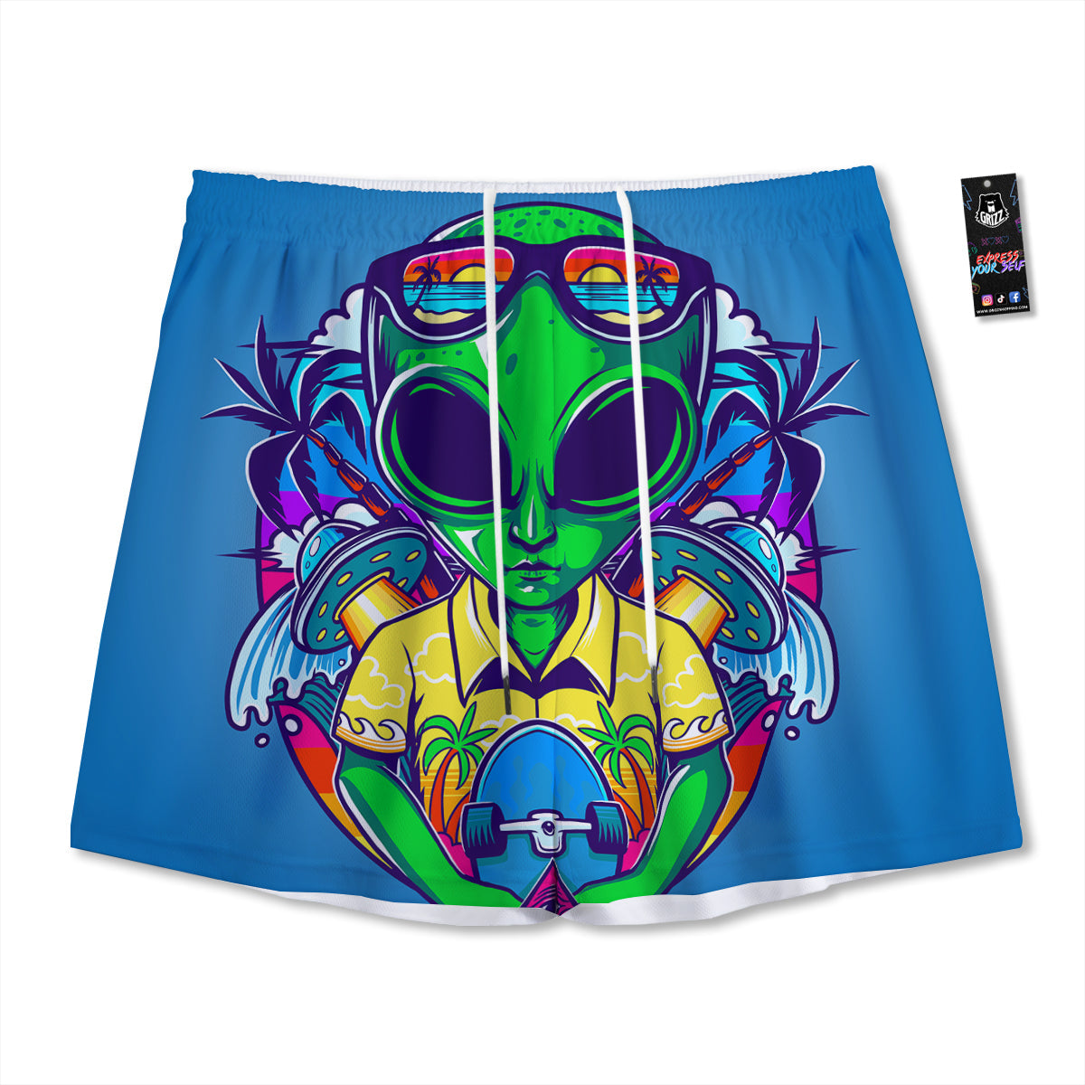 Bohemian Ethnic Mandala Print Pattern Mesh Shorts