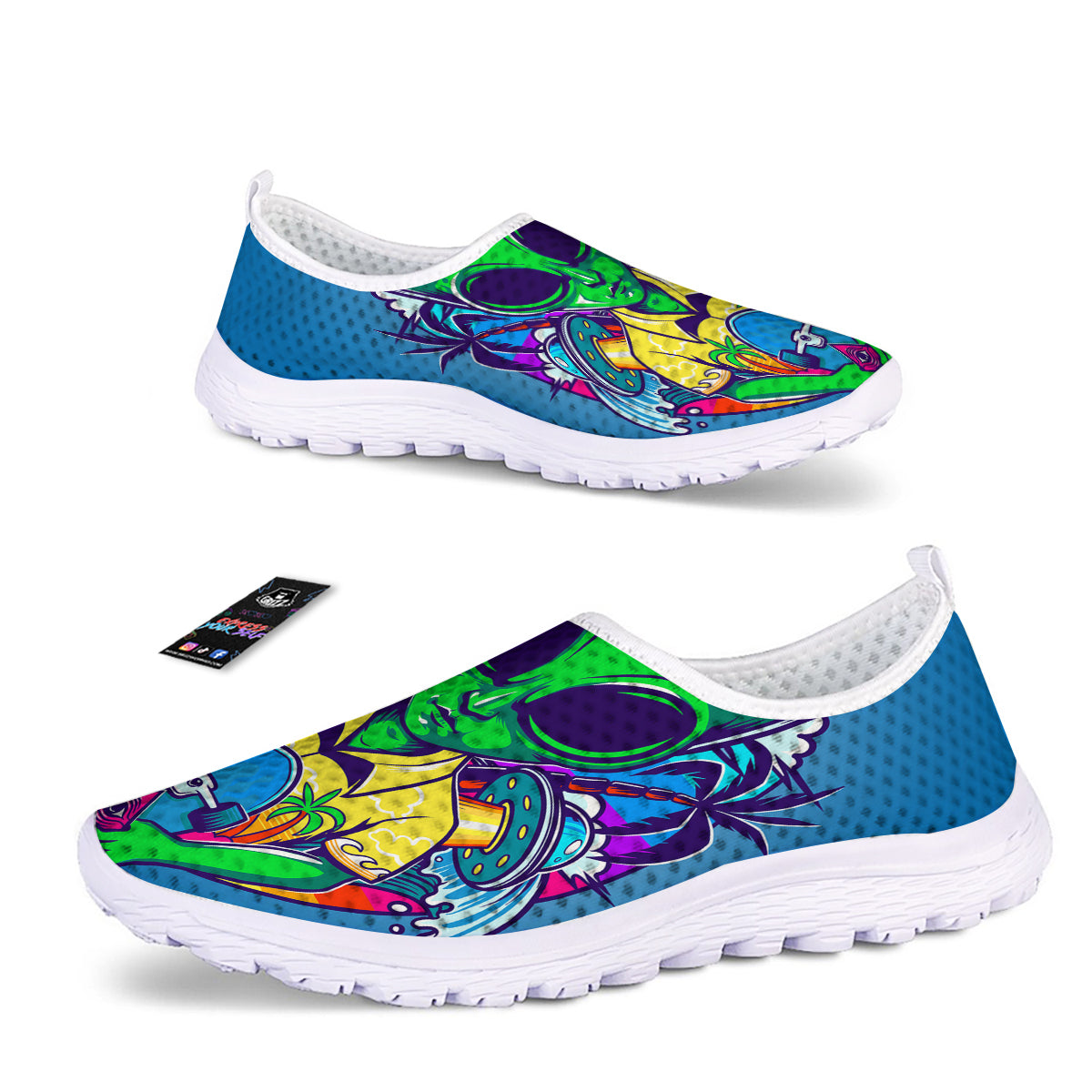 Alien Summer Beach Print Nurse Shoes-grizzshop
