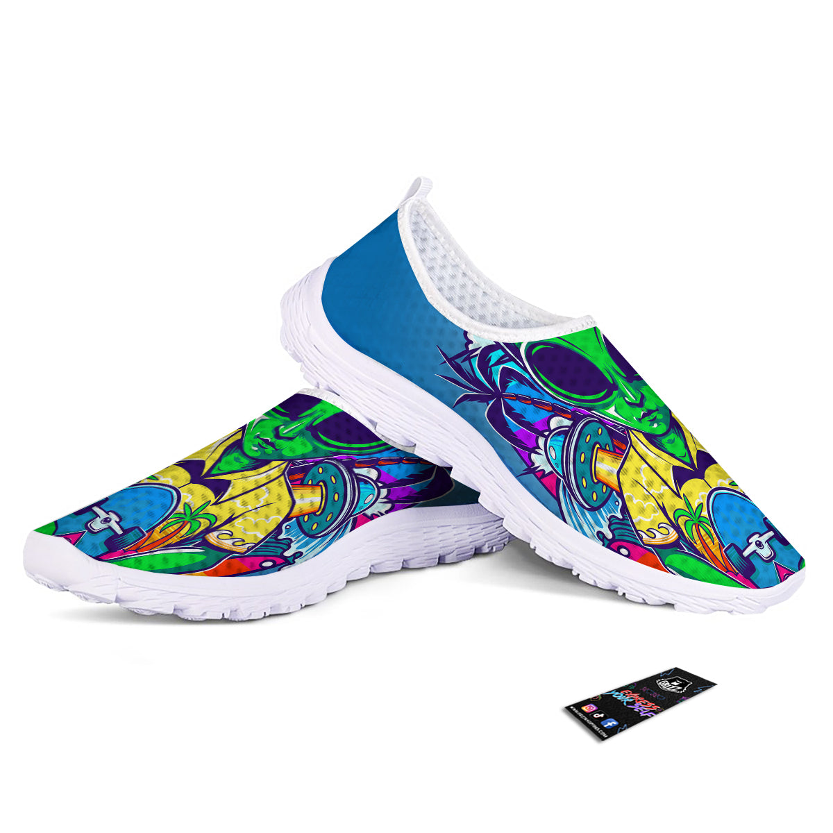 Alien Summer Beach Print Nurse Shoes-grizzshop