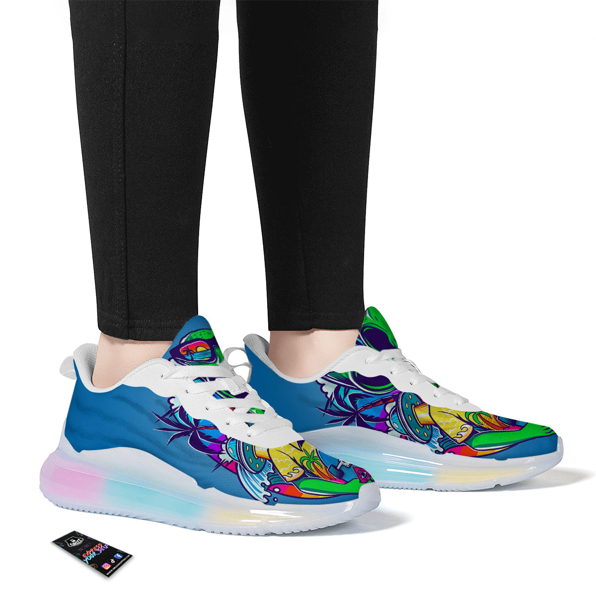 Alien Summer Beach Print Running Sneakers-grizzshop