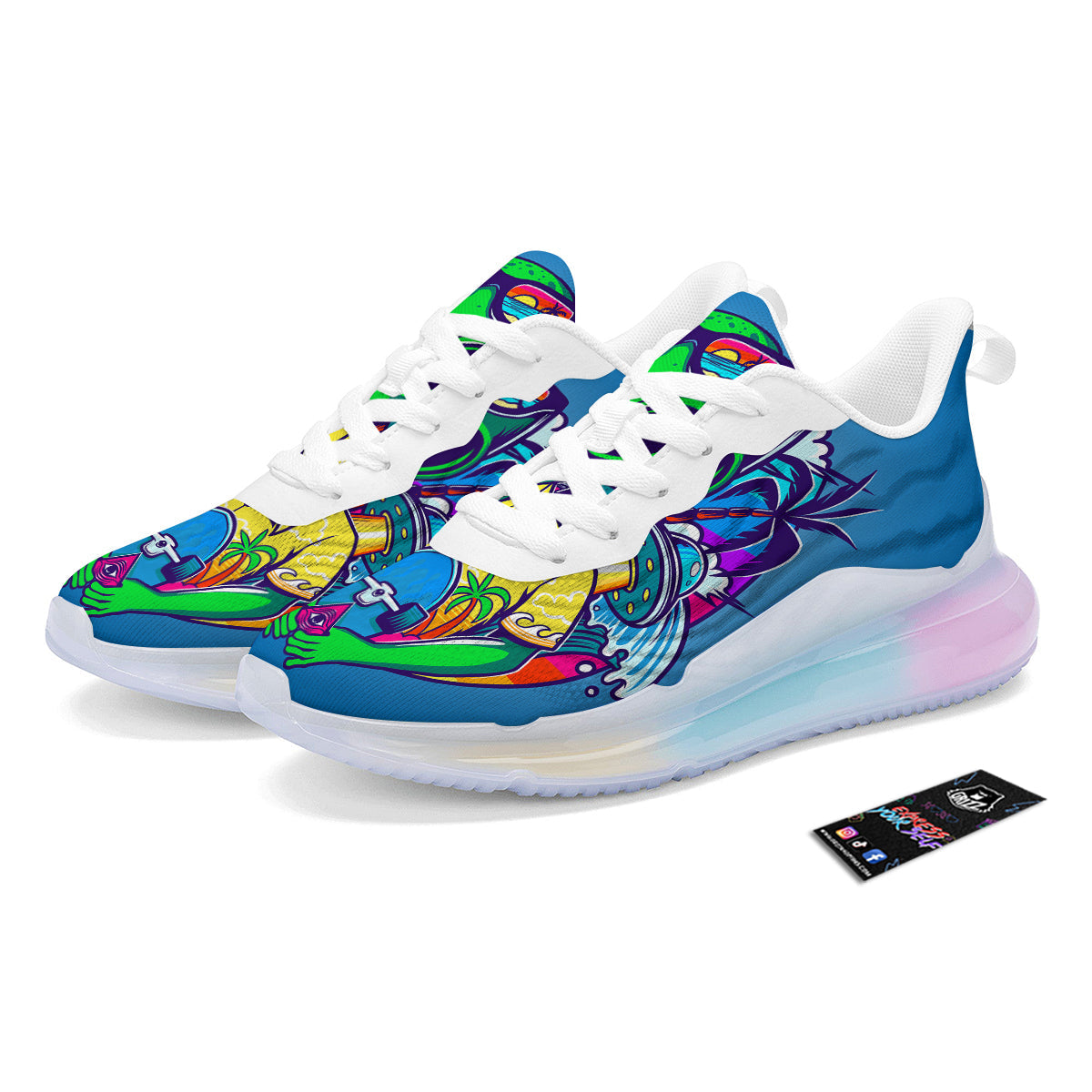 Alien Summer Beach Print Running Sneakers-grizzshop