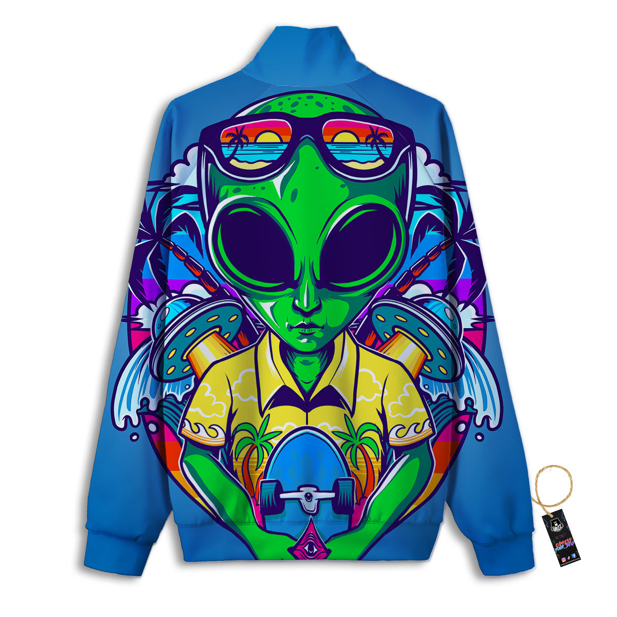 Alien Summer Beach Print Track Jacket-grizzshop