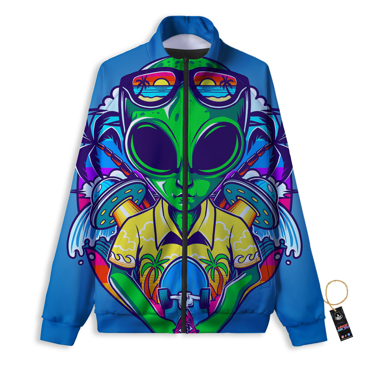 Alien Summer Beach Print Track Jacket-grizzshop