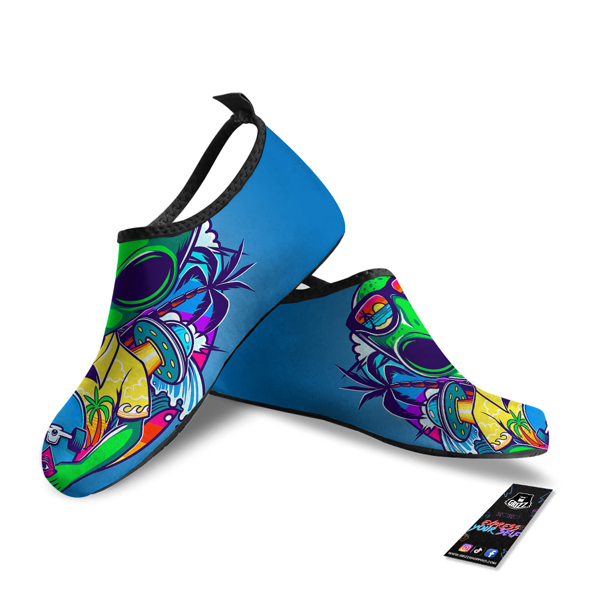 Alien Summer Beach Print Water Shoes-grizzshop