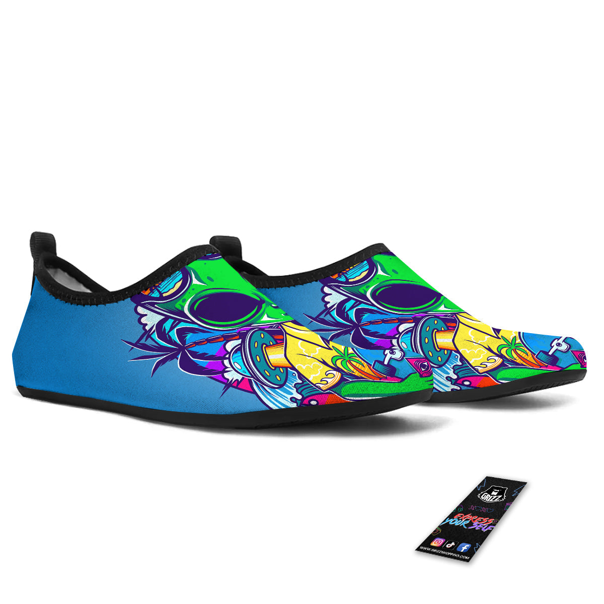 Alien Summer Beach Print Water Shoes-grizzshop