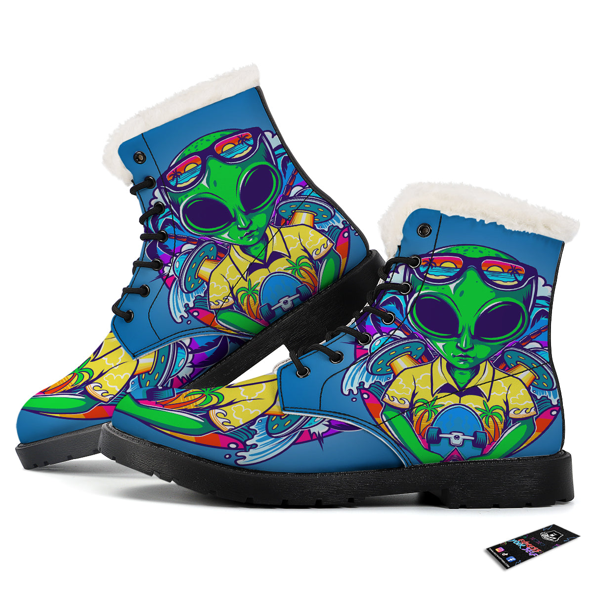 Alien Summer Beach Print Winter Boots-grizzshop