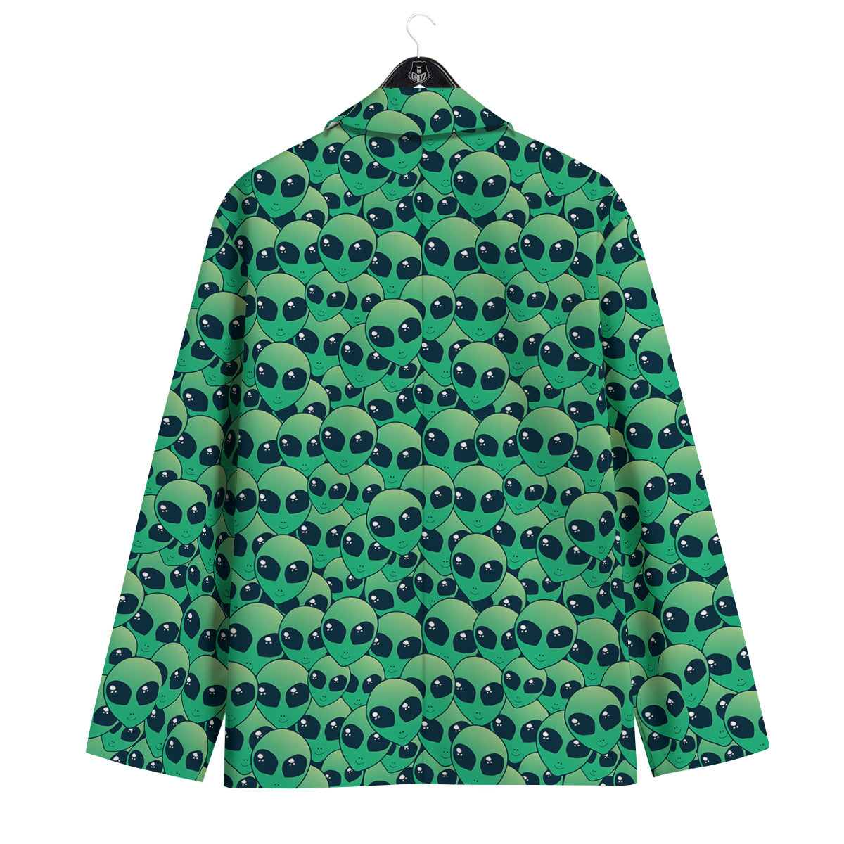 Alien UFO Green Cute Print Men's Sport Coat-grizzshop