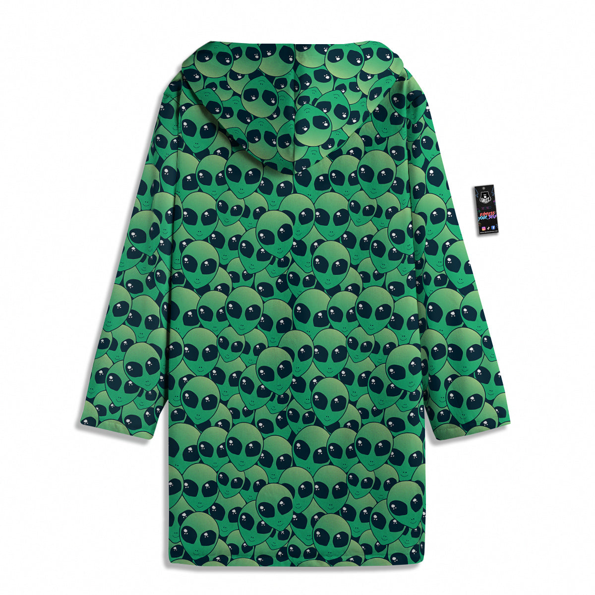Alien UFO Green Cute Print Men's Windbreaker Jacket-grizzshop