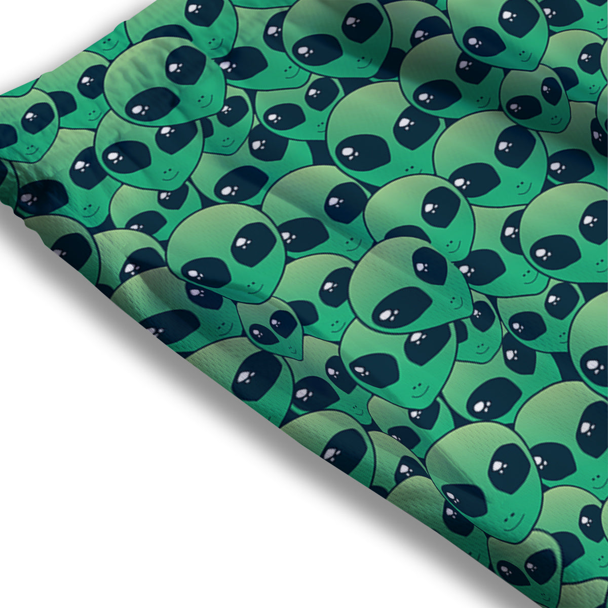 Alien UFO Green Cute Print Mesh Shorts