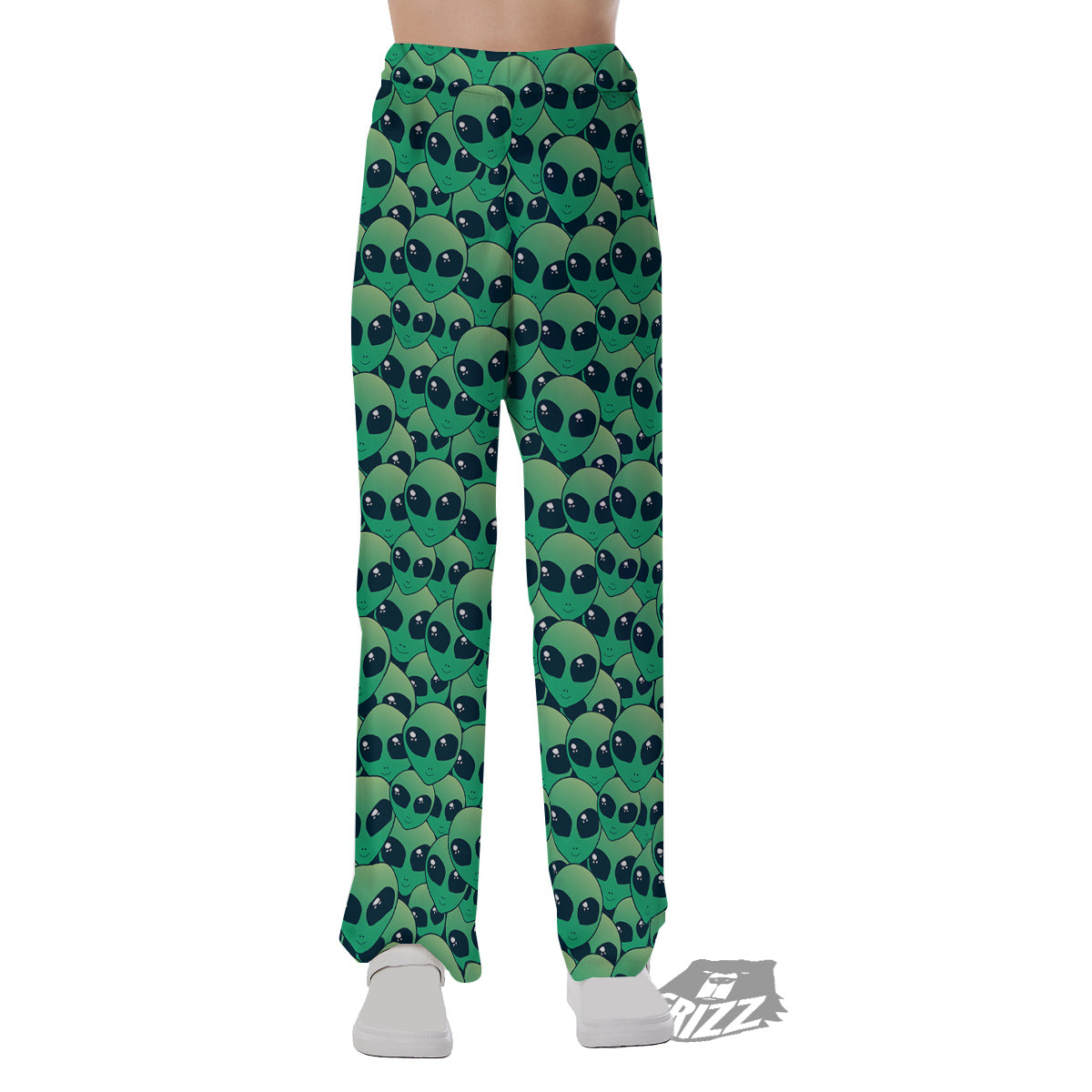 Alien UFO Green Cute Print Pajama Pants-grizzshop