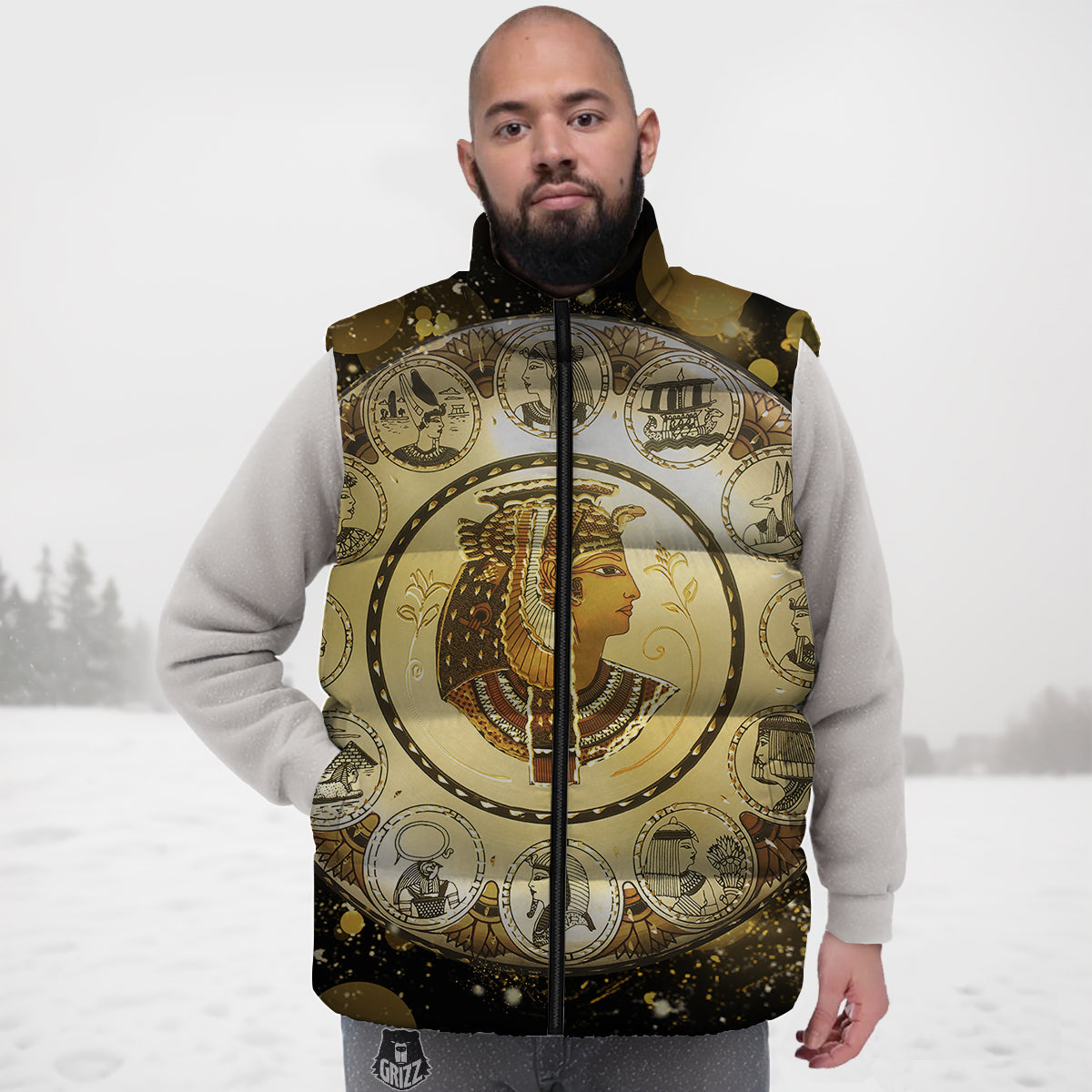 Alien Ufo Pink Pattern Print Down Vest
